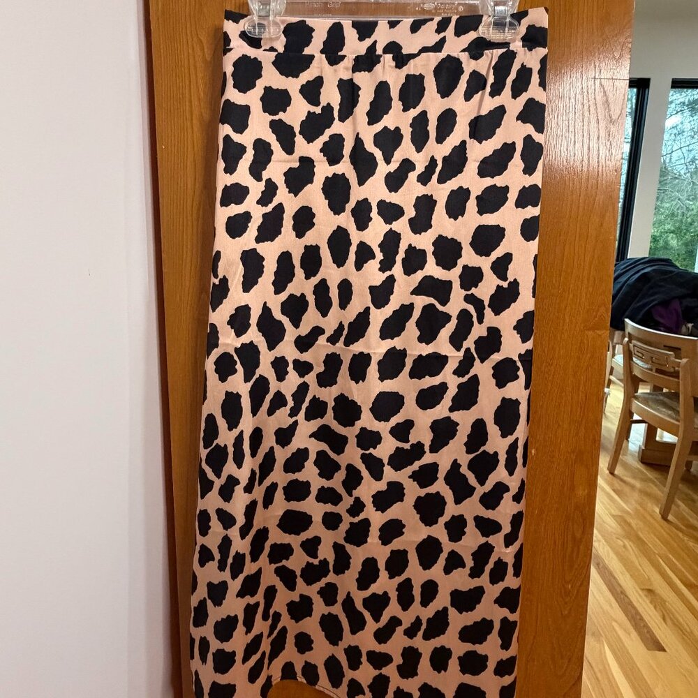 Midi Slip Skirt M animalcore leopard cheetah giraffe elastic NWOT boho party